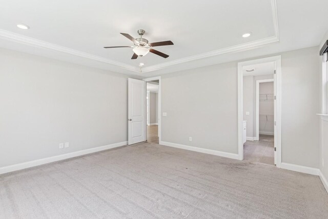7205 Lake Rd, Fairview, TN 37062 - unfurnished bedroom with a tray ceiling, carpet flooring, crown molding, recessed lighting, and baseboards