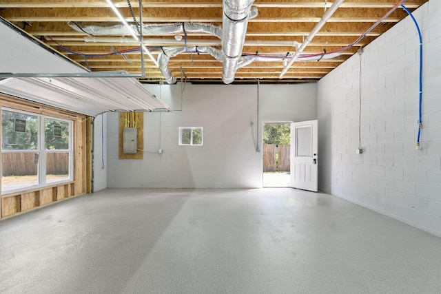 795 Lowery Ln, Mcminnville, TN 37110 - garage featuring electric panel and concrete block wall