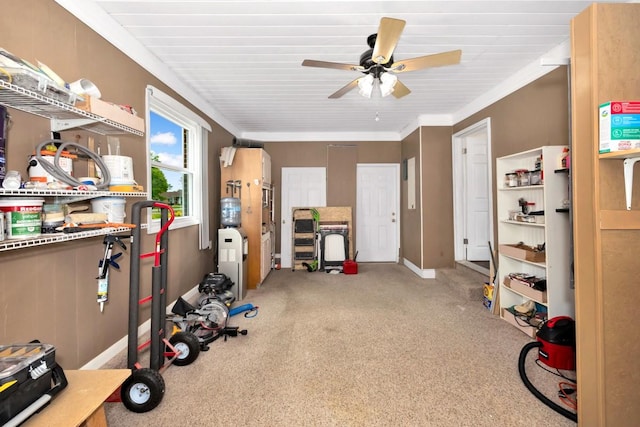 401 Longview St, Athens, AL 35611 - interior space with baseboards, ceiling fan, and carpet flooring