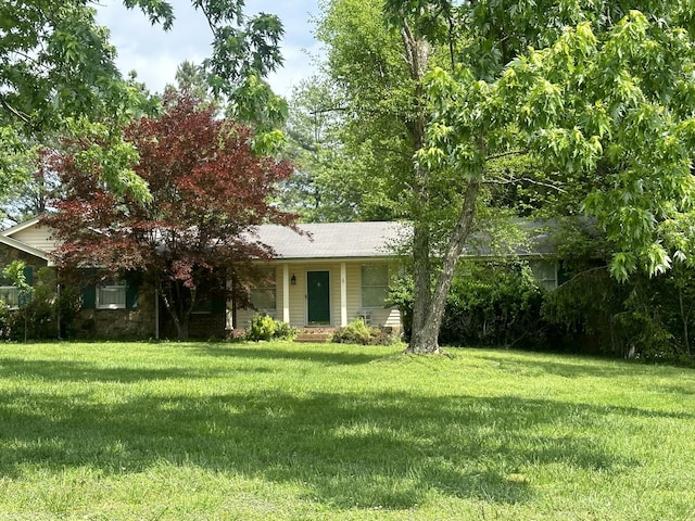 view of front facade with a front yard