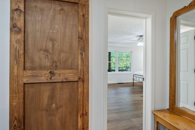 1780 Warren Hollow Rd, Nolensville, TN 37135 - detailed view of ceiling fan, wood finished floors, baseboards, and a textured ceiling