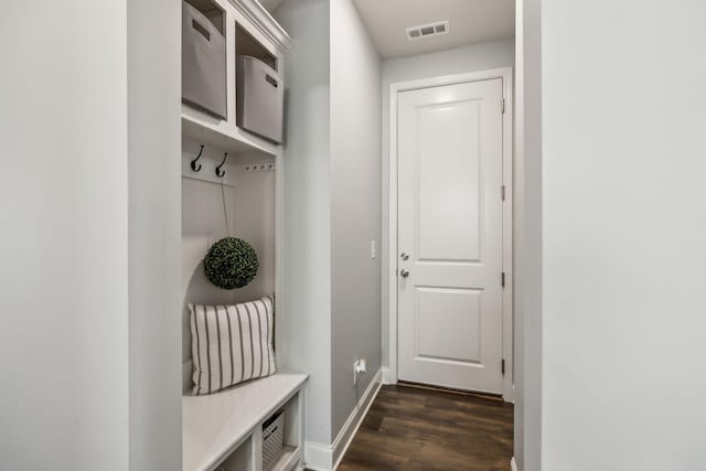 4015 John Marsh Rd, Spring Hill, TN 37174 - mudroom featuring baseboards, visible vents, and dark wood finished floors