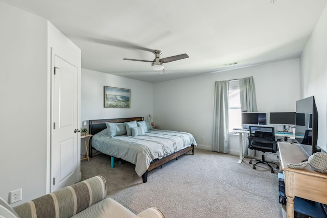 4015 John Marsh Rd, Spring Hill, TN 37174 - bedroom with carpet floors, baseboards, ceiling fan, and visible vents