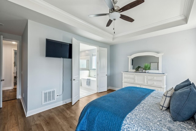 4015 John Marsh Rd, Spring Hill, TN 37174 - bedroom featuring crown molding, baseboards, visible vents, and wood finished floors