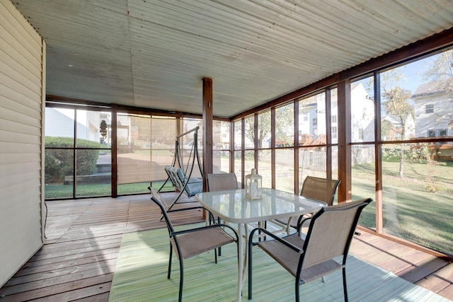 2510 Port Kembla Dr, Mount Juliet, TN 37122 - sunroom with hardwood / wood-style flooring, floor to ceiling windows, outdoor dining space, and a deck