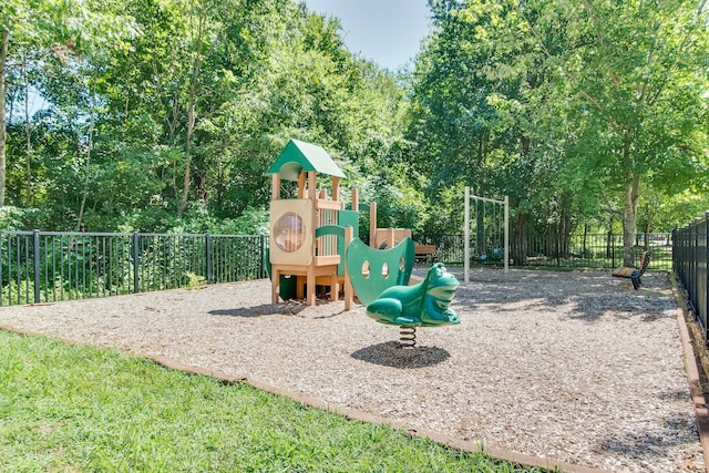 communal playground with fence