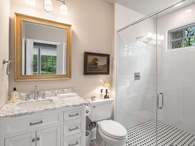 305 Davidson Rd, Nashville, TN 37205 - bathroom with vanity, a stall shower, and toilet