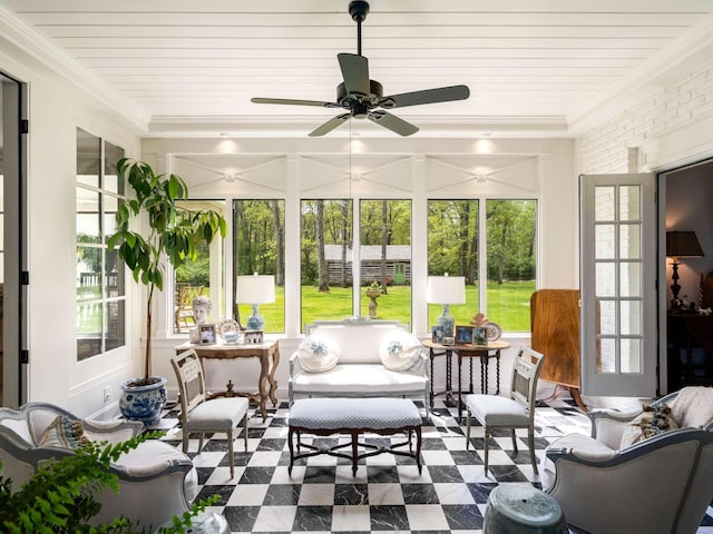 305 Davidson Rd, Nashville, TN 37205 - sunroom featuring plenty of natural light, ceiling fan, and an outdoor living space