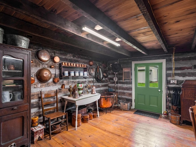 305 Davidson Rd, Nashville, TN 37205 - bar featuring wood ceiling, beam ceiling, and hardwood / wood-style floors