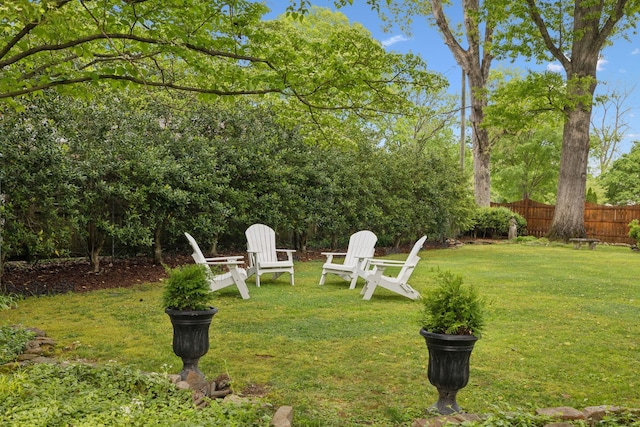 view of yard with fence