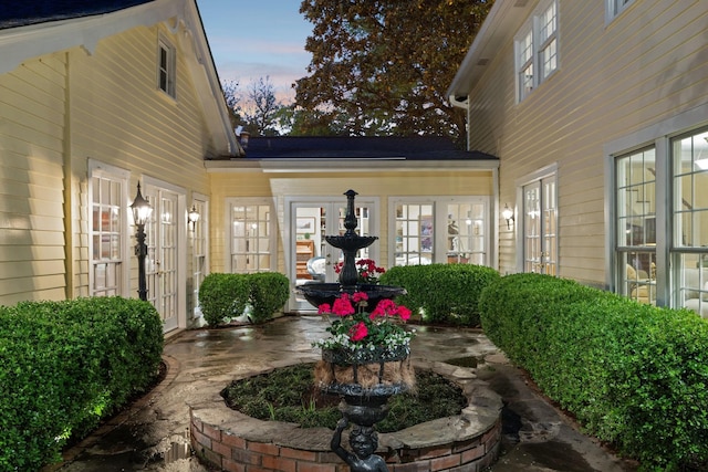 exterior space featuring french doors