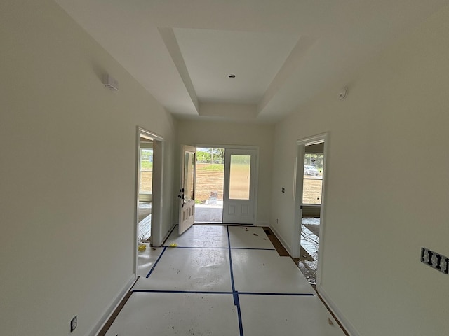 0 Short Mountain Rd, Woodbury, TN 37190 - doorway to outside featuring baseboards, a tray ceiling, and a wealth of natural light