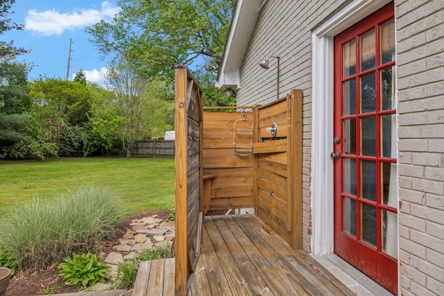 exterior space with a yard