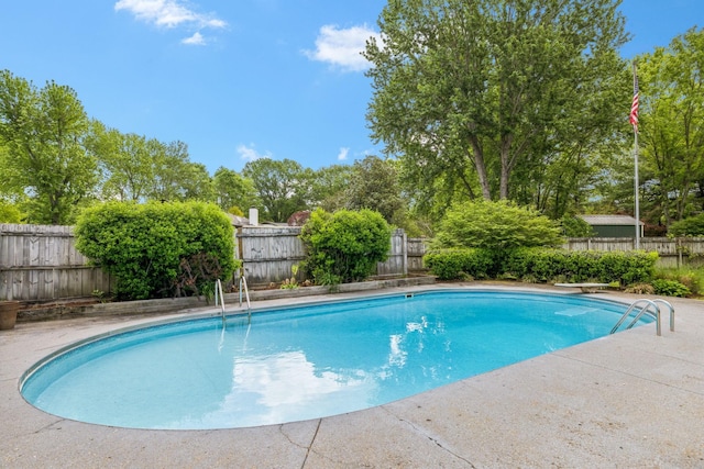 view of pool featuring a fenced in pool and a fenced backyard