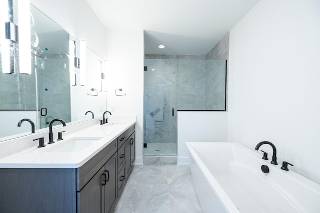 4060 Penfield Dr Unit E, Franklin, TN 37069 - full bath with a sink, marble finish floor, and a marble finish shower