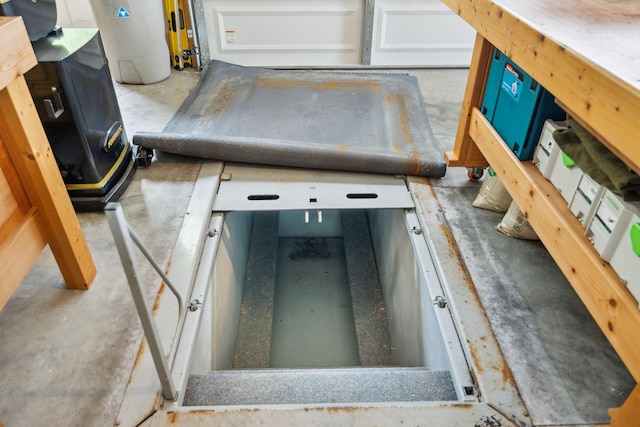 view of storm shelter