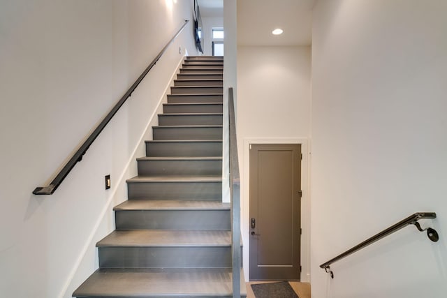 1106 Sigler St, Nashville, TN 37203 - staircase with recessed lighting