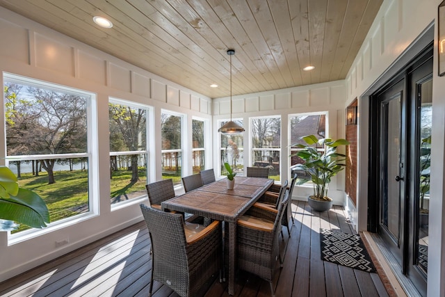2025 Sanford Dr, Mount Juliet, TN 37122 - sunroom featuring recessed lighting, wooden ceiling, hardwood / wood-style flooring, and a wealth of natural light
