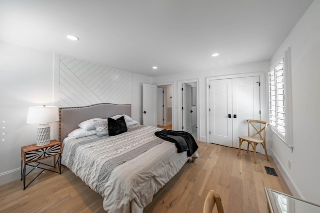 2025 Sanford Dr, Mount Juliet, TN 37122 - bedroom featuring recessed lighting, baseboards, visible vents, and light wood-type flooring