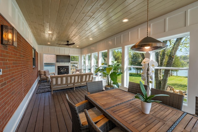 2025 Sanford Dr, Mount Juliet, TN 37122 - sunroom / solarium with outdoor dining area, a wealth of natural light, and ceiling fan