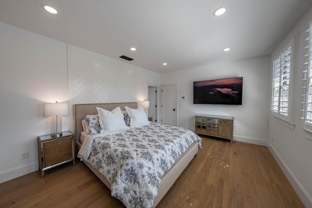 2025 Sanford Dr, Mount Juliet, TN 37122 - bedroom featuring baseboards, recessed lighting, wood finished floors, and visible vents