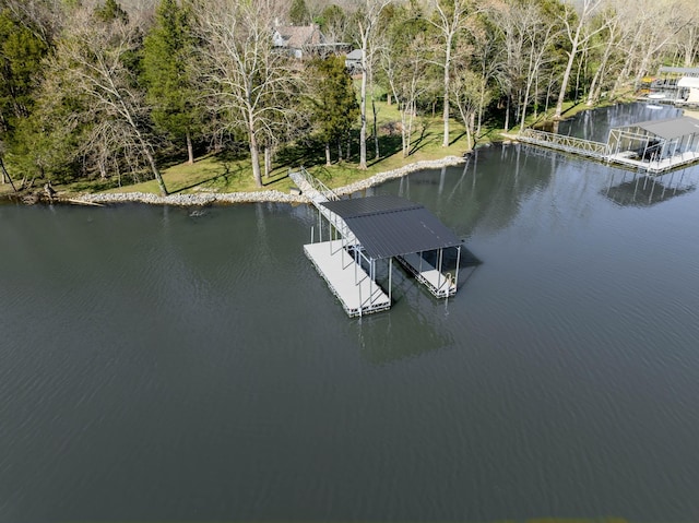 2025 Sanford Dr, Mount Juliet, TN 37122 - view of dock featuring boat lift and a water view