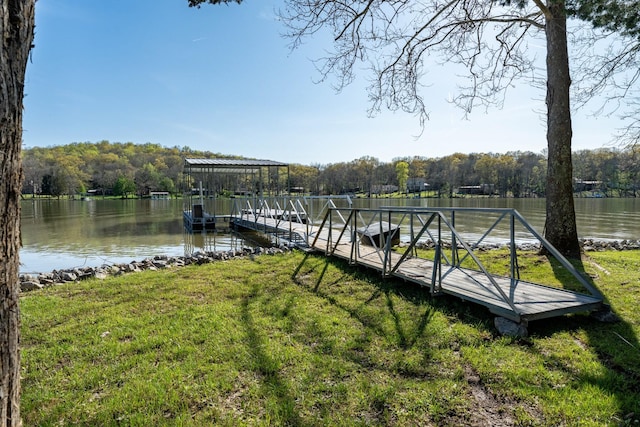 2025 Sanford Dr, Mount Juliet, TN 37122 - dock area with a yard and a water view