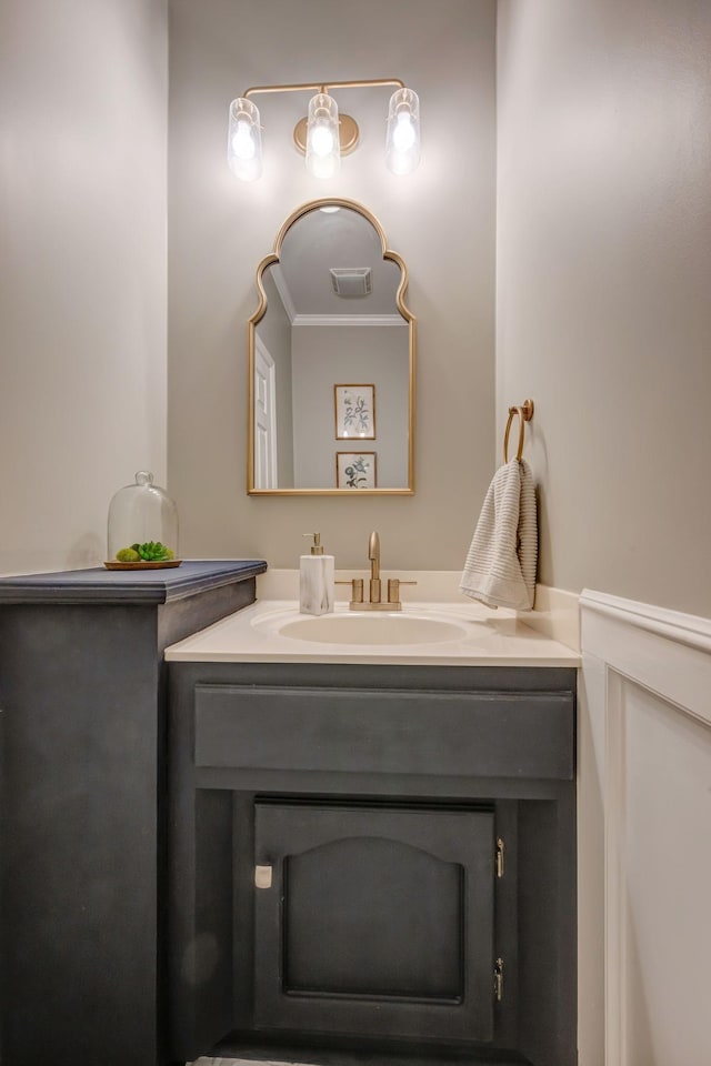 bathroom featuring visible vents and vanity