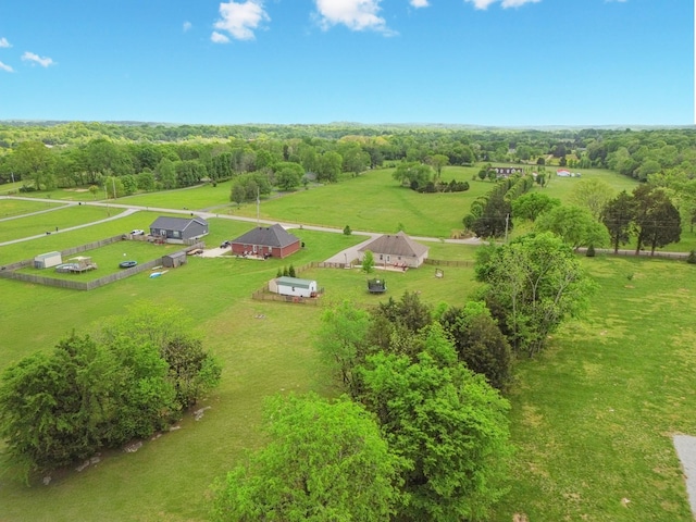 bird's eye view featuring a rural view