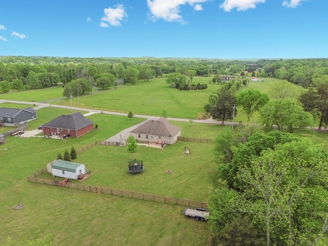 aerial view with a rural view