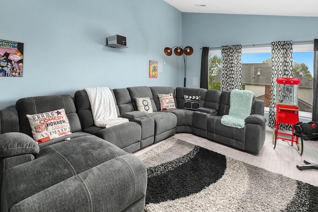 9657 Brass Valley Dr, Brentwood, TN 37027 - carpeted living area with vaulted ceiling