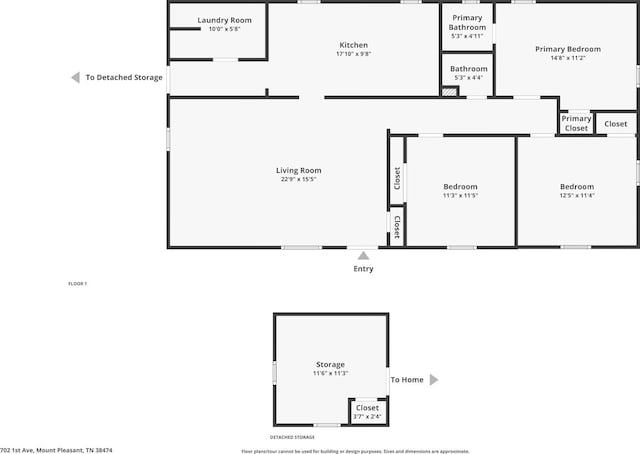 702 1st Ave, Mount Pleasant, TN 38474 - floor plan
