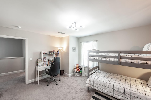 196 Dayflower Dr, Hendersonville, TN 37075 - carpeted bedroom with a notable chandelier, baseboards, and visible vents