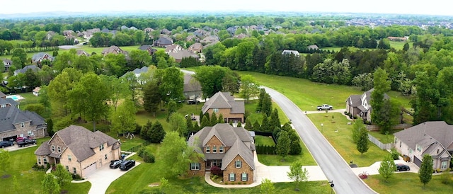 aerial view with a residential view