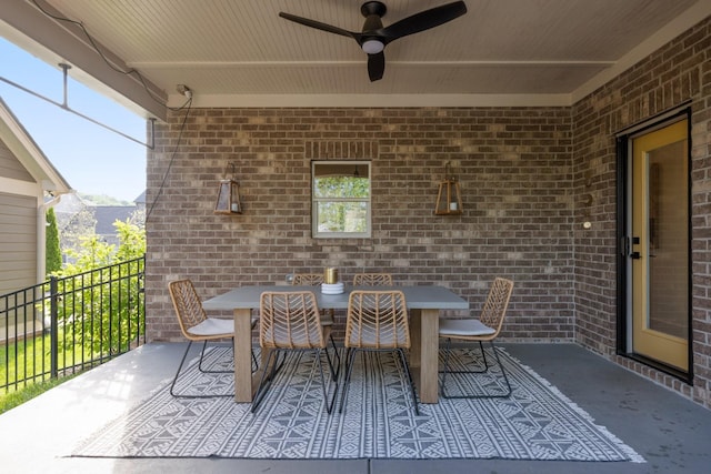 743 Fontwell Ln, Franklin, TN 37064 - view of patio / terrace featuring ceiling fan and outdoor dining area