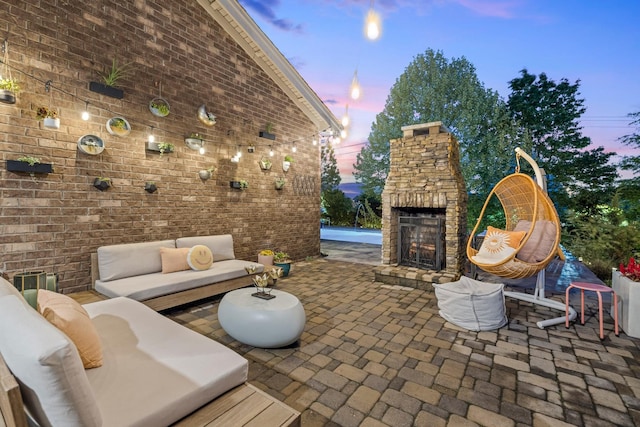 743 Fontwell Ln, Franklin, TN 37064 - view of patio / terrace with an outdoor living space with a fireplace