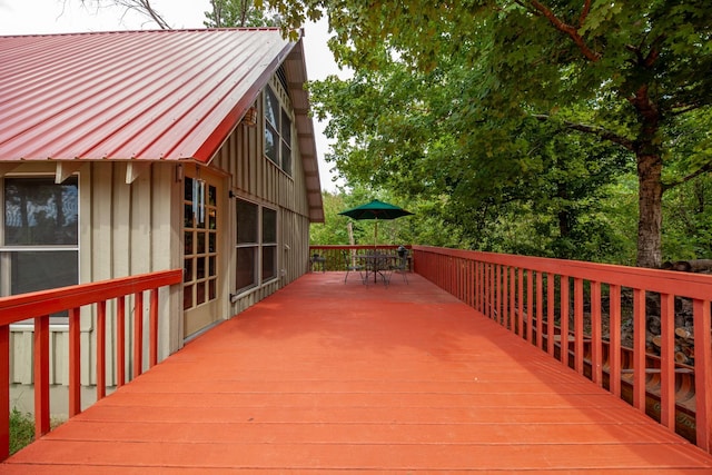 4428 Deer Creek Rd, Linden, TN 37096 - wooden deck featuring outdoor dining space