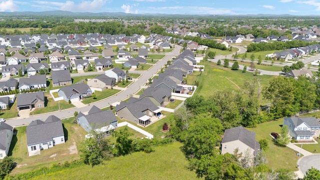 bird's eye view with a residential view