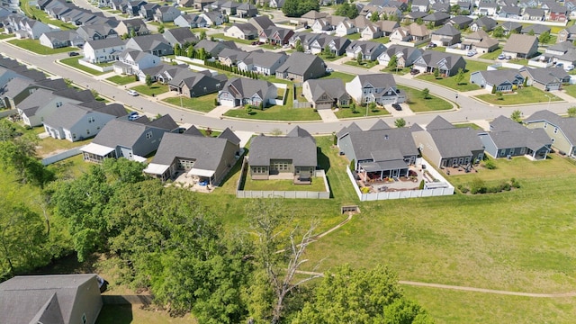 aerial view with a residential view