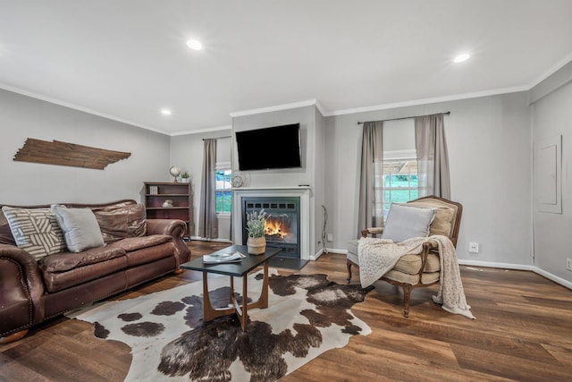 6505 Firestone Ct, Nashville, TN 37209 - living room with recessed lighting, a wealth of natural light, and wood finished floors