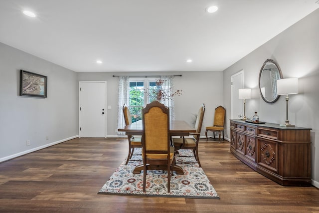 6505 Firestone Ct, Nashville, TN 37209 - dining space with recessed lighting, baseboards, and dark wood-style floors