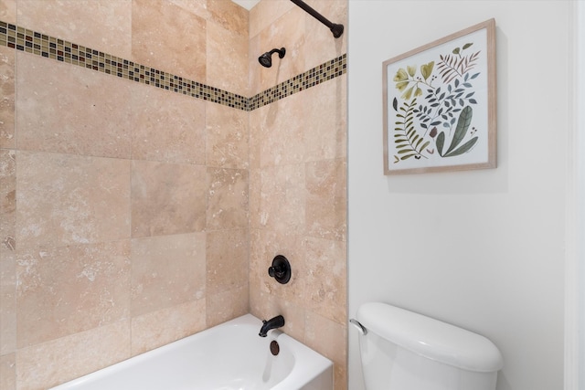full bath with toilet and shower / washtub combination