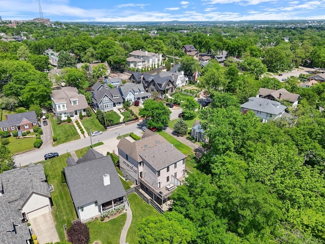drone / aerial view with a residential view