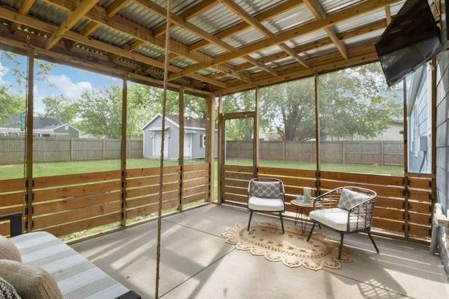 view of sunroom