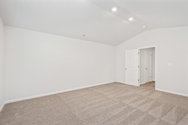 2020 Lala Loop, White Bluff, TN 37187 - carpeted spare room featuring recessed lighting, baseboards, vaulted ceiling, and visible vents