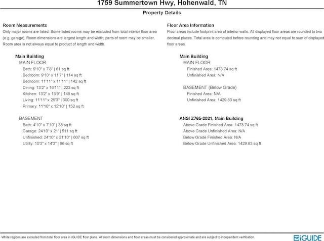 1759 Summertown Hwy, Hohenwald, TN 38462 - a document