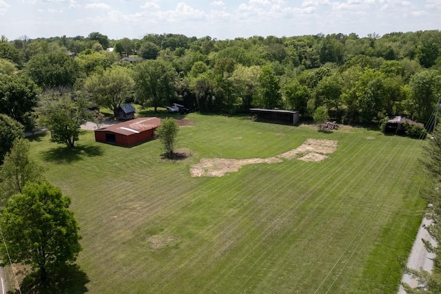 drone / aerial view with a rural view