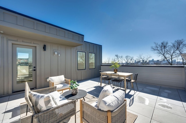 view of patio / terrace featuring an outdoor hangout area and outdoor dining space