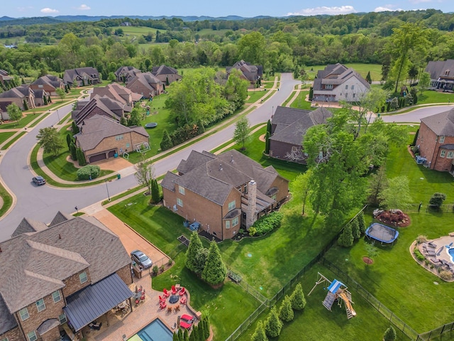 aerial view featuring a residential view