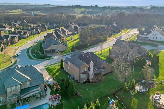 drone / aerial view with a residential view